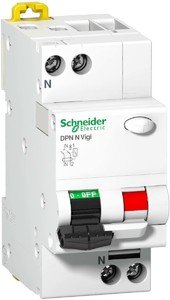 Фото Schneider Electric DPN N Vigi A9N19653 Автоматический выключатель дифференциального тока однополюсный+N 10А (тип AC, 6 кА)