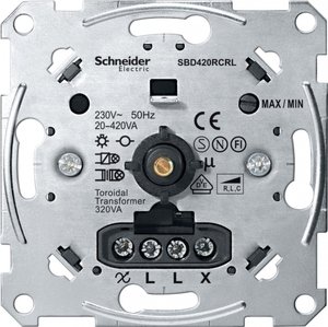 Фото Schneider Electric Merten Antique MTN5138-0000 Светорегулятор поворотно-нажимной (420 Вт, механизм, с возм. подсветки, возм. упр. с 2х мест, с/у, с возм. о/у)