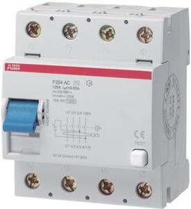 Фото ABB F200 2CSF204001R1950 Выключатель дифференциального тока четырехполюсный 125А 30мА (тип AC)
