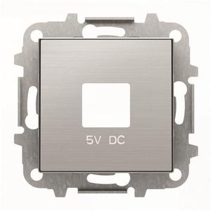 Фото ABB Sky Niessen 2CLA858500A1401 Крышка розетки USB (2хUSB, нержавеющая сталь)