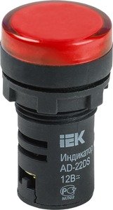 Фото IEK BLS10-ADDS-012-K04 AD22DS(LED)матрица d22мм красный 12В AC/DC сигн. лампа