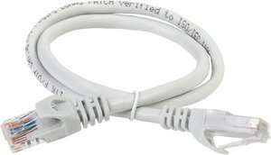 Фото IEK PC01-C5EU-05M ITK Коммутационный шнур (патч-корд), кат.5Е UTP, 0,5м, серый