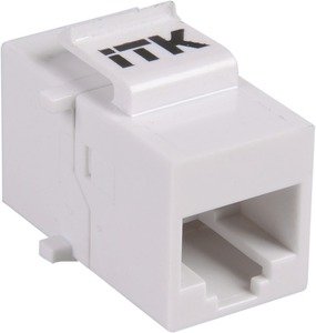 Фото IEK CS7-1C5EU ITK Проходной адаптер кат.5E UTP, IDC Dual, тип Keystone Jack, белый