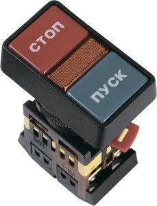 Фото IEK BBD21-PPBB-K51 Кнопка РPВВ-30N "Пуск-Стоп" d30мм неон/240В 1з+1р