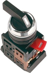 Фото IEK BSW10-ALCLR-3-K02 Переключатель ALCLR-22 черный на 3 фиксир. положения I-O-II 1з+1р