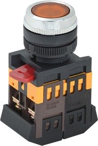 Фото IEK BBT30-ABLFS-K05 Кнопка ABLFS-22 желтый d22мм неон/240В 1з+1р ИЭК