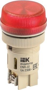 Фото IEK BLS40-ENR-K04 Лампа ENR-22 сигнальная d22мм красный неон/240В цилиндр ИЭК