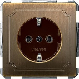 Фото Schneider Electric Merten Artec/Antique MTN2301-4143 Розетка с заземляющим контактом (16 А, под рамку, скрытая установка, античная латунь)