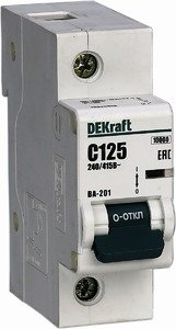 Фото DEKraft ВА-201 13029DEK Автоматический выключатель однополюсный 125А (10 кА, D)