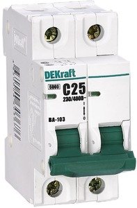 Фото DEKraft ВА-103 12024DEK Автоматический выключатель двухполюсный 10А (6 кА, B)