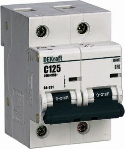 Фото DEKraft ВА-201 13030DEK Автоматический выключатель двухполюсный 125А (10 кА, D)