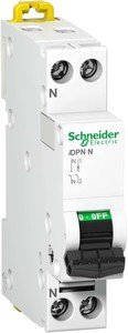 Фото Schneider Electric Clario A9N21725 Автоматический выключатель однополюсный+N 13А (7.5 кА, C)