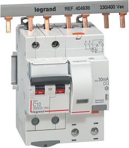 Фото Legrand DX3 411157 Автоматический выключатель дифференциального тока двухполюсный 10А (тип AC, 6 кА)
