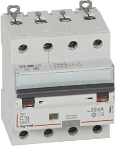 Фото Legrand DX3 411186 Автоматический выключатель дифференциального тока четырехполюсный 16А (тип AC, 10 кА)
