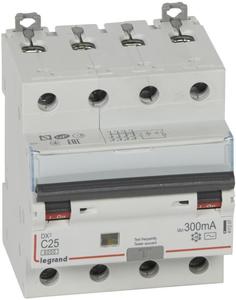 Фото Legrand DX3 411207 Автоматический выключатель дифференциального тока четырехполюсный 25А (тип AC, 10 кА)