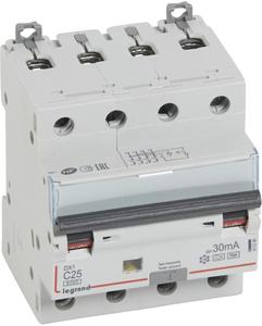 Фото Legrand DX3 411246 Автоматический выключатель дифференциального тока четырехполюсный 25А (тип AC, 10 кА)