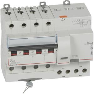 Фото Legrand DX3 411190 Автоматический выключатель дифференциального тока четырехполюсный 40А (тип AC, 10 кА)