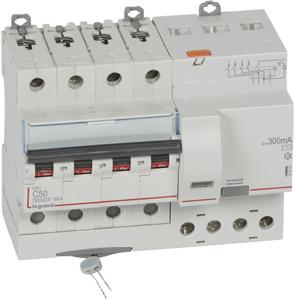 Фото Legrand DX3 411210 Автоматический выключатель дифференциального тока четырехполюсный 50А (тип AC, 10 кА)