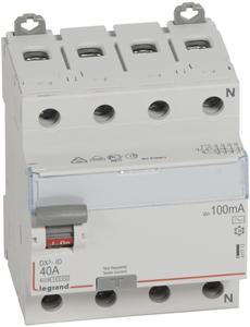 Фото Legrand DX3 411713 Выключатель дифференциального тока четырехполюсный 40А 0.1А (тип AC)