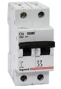 Фото Legrand LR 604820 Автоматический выключатель двухполюсный 16А (6 кА, C)