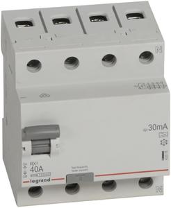 Фото Legrand RX3 402075 Выключатель дифференциального тока четырехполюсный 40А 0.03А (тип А)