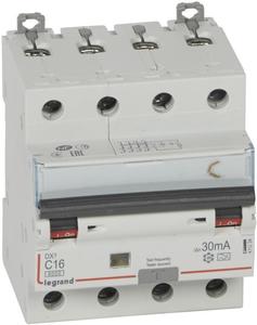 Фото Legrand DX3 411234 Автоматический выключатель дифференциального тока четырехполюсный 16А (тип AC, 6 кА)