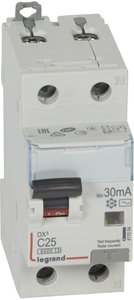 Фото Legrand DX3 411004 Автоматический выключатель дифференциального тока двухполюсный 25А (тип AC, 6 кА)