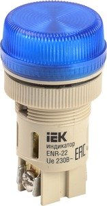 Фото IEK BLS40-ENR-K07 ENR-22 d22мм синий неон/240В цилиндр сигн. лампа