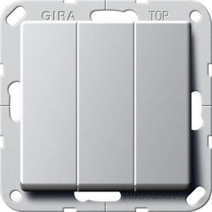 Фото Gira E22 2832203 Переключатель трехклавишный (под рамку, скрытая установка, алюминий)