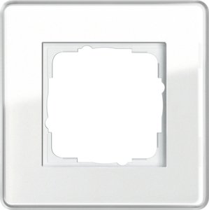 Фото Gira Esprit Glass C 0211512 Рамка 1-постовая (белое стекло)
