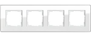 Фото Gira Esprit Glass C 0214512 Рамка 4-постовая (белое стекло)