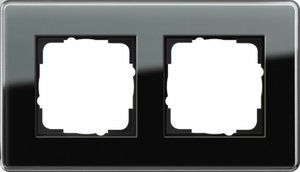Фото Gira Esprit Glass C 0212505 Рамка 2-постовая (черное стекло)