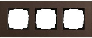 Фото Gira Esprit Linoleum-Multiplex 0213223 Рамка 3-постовая (темно-коричневая)