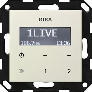 Фото Gira System55 228401 Радио (RDS, под рамку, скрытая установка, кремовое глянцевое)