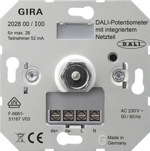 Фото Gira 202800 Потенциометр DALI с интегрированным блоком питания (механизм, скрытая установка)