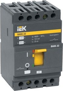 Фото IEK SVA10-3-0012-R Выключатель автоматический 3п 12.5А ВА 88-32 ИЭК