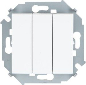 Фото Simon Simon 15 1591391-030 Выключатель трехклавишный (10 А, под рамку, скрытая установка, белый)