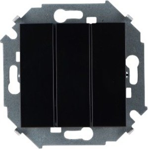 Фото Simon Simon 15 1591391-032 Выключатель трехклавишный (10 А, под рамку, скрытая установка, черный глянец)