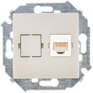 Фото Simon Simon 15 1591598-034 Розетка компьютерная (RJ45, cat.5e, под рамку, скрытая установка, шампань)