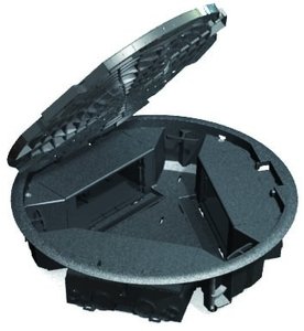 Фото Simon Connect SF300C-1 Люк в пол на 3 S-модуля (в фальшпол и в стяжку, круглый, серый)