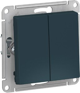 Фото Schneider Electric AtlasDesign ATN000851 Выключатель двухклавишный (10 А, под рамку, скрытая установка, изумруд)