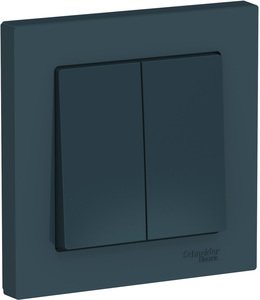 Фото Schneider Electric AtlasDesign ATN000852 Выключатель двухклавишный (10 А, в сборе, скрытая установка, изумруд)