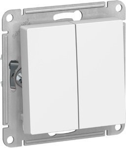Фото Schneider Electric AtlasDesign ATN000165 Переключатель двухклавишный (10 А, под рамку, скрытая установка, белый)