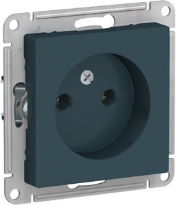 Фото Schneider Electric AtlasDesign ATN000841 Розетка без заземляющего контакта (16 А, под рамку, скрытая установка, изумруд)