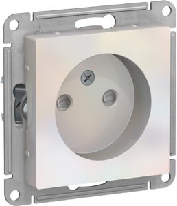 Фото Schneider Electric AtlasDesign ATN000449 Розетка без заземляющего контакта (16 А, под рамку, шторки, скрытая установка, жемчуг)