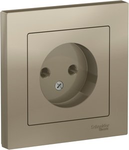 Фото Schneider Electric AtlasDesign ATN000540 Розетка без заземляющего контакта (16 А, в сборе, скрытая установка, шампань)