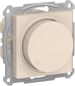 Фото Schneider Electric AtlasDesign ATN000234 Светорегулятор поворотно-нажимной (315 Вт, R+C, под рамку, скрытая установка, бежевый)