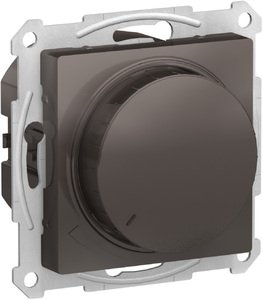 Фото Schneider Electric AtlasDesign ATN000634 Светорегулятор поворотно-нажимной (315 Вт, R+C, под рамку, скрытая установка, мокко)