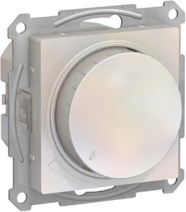 Фото Schneider Electric AtlasDesign ATN000436 Светорегулятор поворотно-нажимной (630 Вт, R+C, под рамку, скрытая установка, жемчуг)