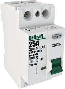 Фото DEKraft УЗО-03 14070DEK Выключатель дифференциального тока двухполюсный 40А 300мА (тип AC)